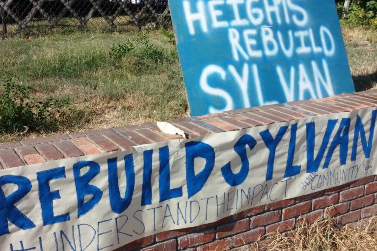 Sign in support of rebuilding Sylvan Middle School in Citrus Heights