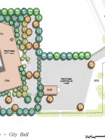 Aerial view of landscaping on proposed new city hall off Fountain Square Drive in Citrus Heights.