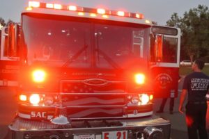 Sac Metro Fire truck, fireman. Photo credit: Luke Otterstad