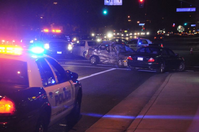 Police respond to accident at a Citrus Heights intersection. Photo credit: Luke Otterstad