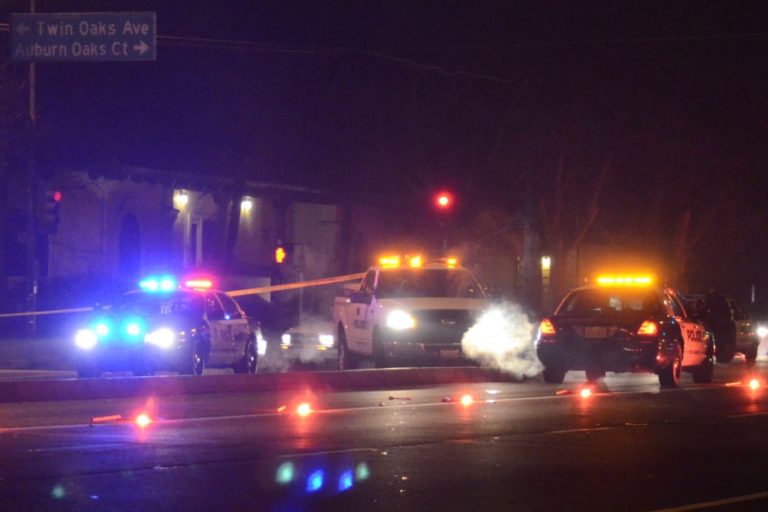 Pedestrian hit by car Saturday night on Auburn Blvd in Citrus Heights. Photo by Luke Otterstad