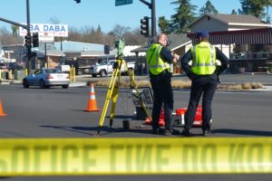 Police line, crash, pedestrian. Auburn Blvd. Citrus Heights. Photo by Luke Otterstad
