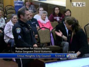 Citrus Heights police sergeant David Gutierrez, sue frost