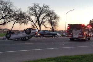 Rollover collision, Auburn Blvd, walmart