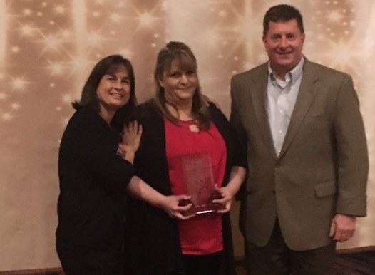 Dispatcher Cyndi Spadini issued award by Citrus Heights Police Department.