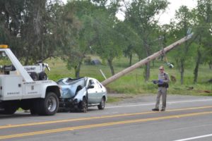 Power pole collision
