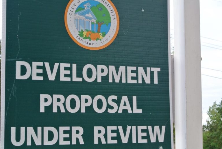 Development proposal under review sign