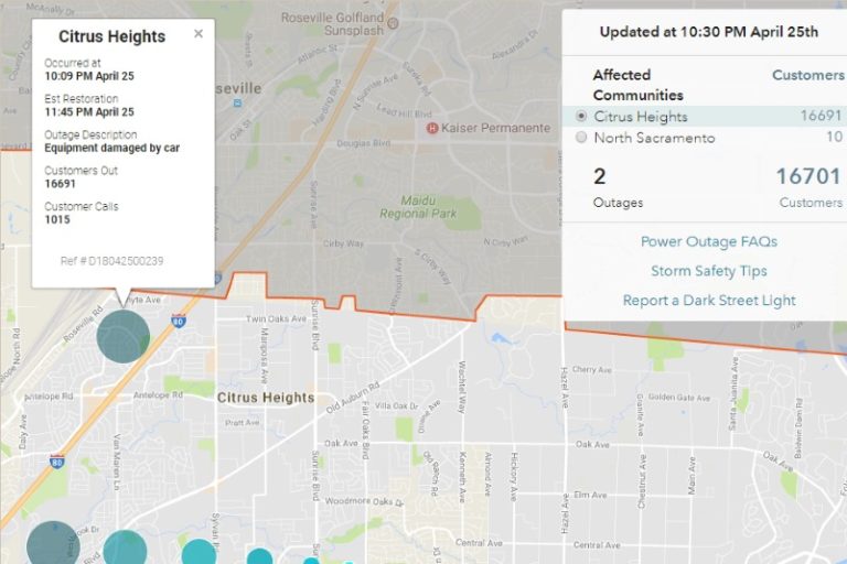 SMUD power outage, Citrus Heights
