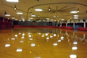 Roller Rink inside Sunrise Rollerland.
