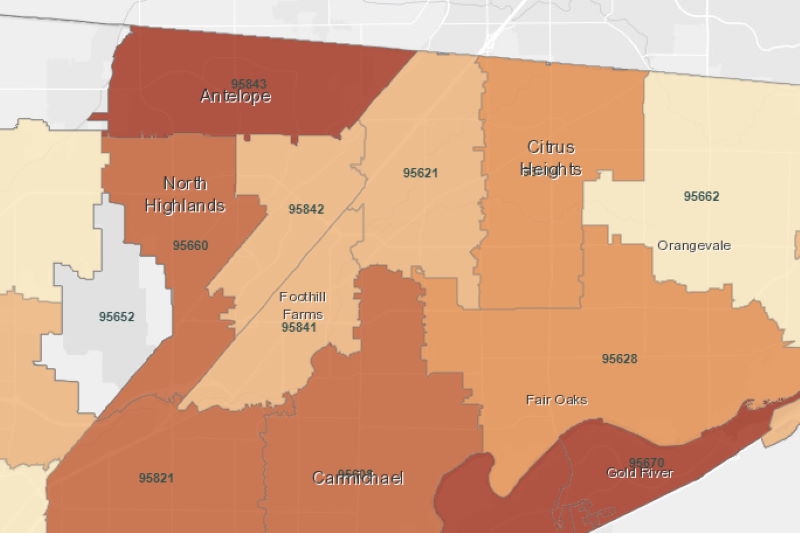 Citrus Heights Zip Code Map New map tracks COVID 19 cases in Citrus Heights, county   Citrus 