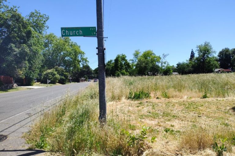 The corner of Mariposa Avenue and Church Lane.