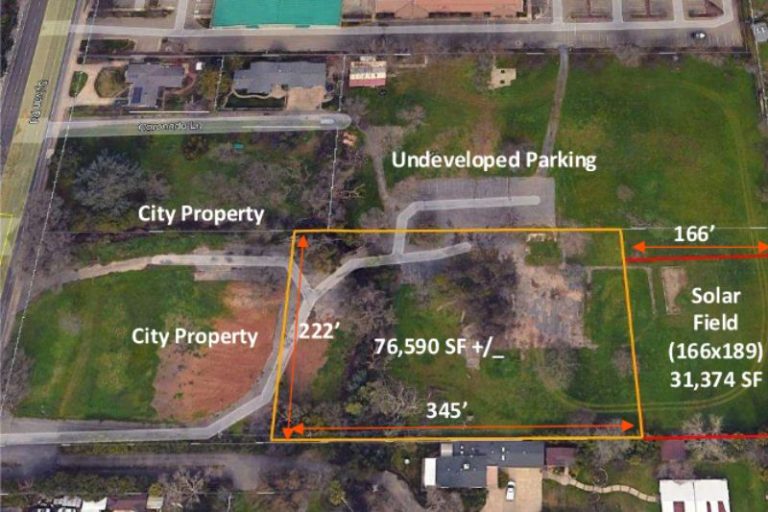 A diagram of lot lines for a parcel of land at 6498 Sylvan Rd.