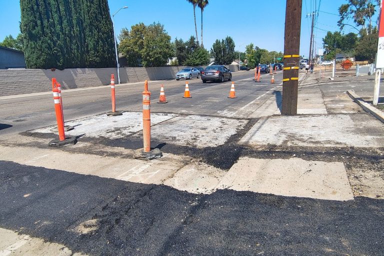 lanes under construction on Auburn Blvd.