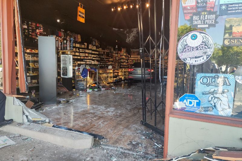 A car smashed through Baba Smoke N' Vape on Aug. 6