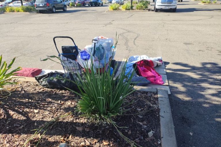 Unattended belongings in the Grand Oaks shopping center