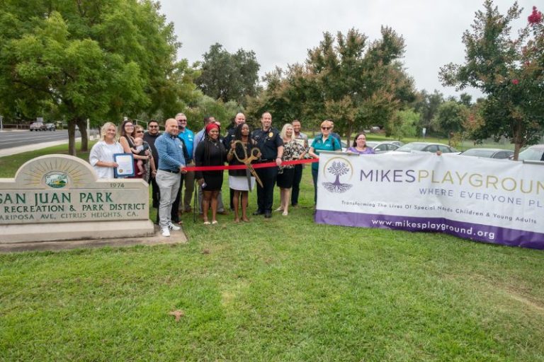 A kick off ceremony for Mike's Playground
