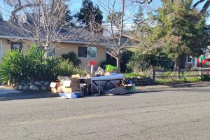 A bulk pile set out for Neighborhood CleanUp collection in front of a home in Citrus Heights in 2025.