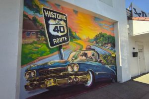 A mural on the wall of DarkHeart Brewing painted by "Mammxth"