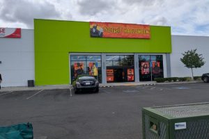 A Spirit Halloween store is temporarily occupying the former site of JOANN Fabrics, at 5489 Sunrise Blvd. // Sb Williams