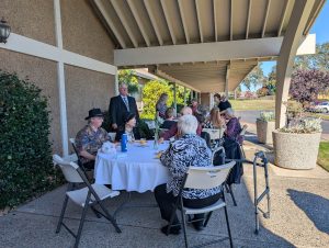 Attendees of Moore's memorial gathered for a brunch following the service. // SB Williams