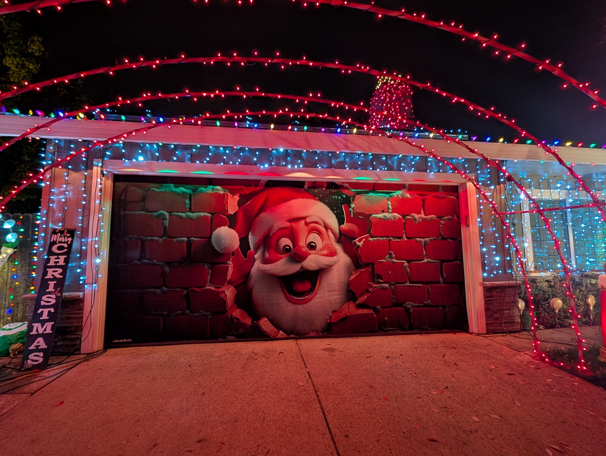 A home on Karen Rae Court decorated with Christmas lights, Dec. 2025 // SB Williams