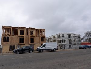 Two apartment buildings on Sunrise Vista Drive are taking shape.