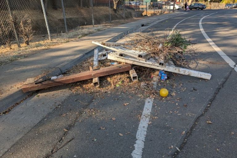 Illegal dumping found on Rollingwood Blvd. in front of the canal in 2025. // SB Williams