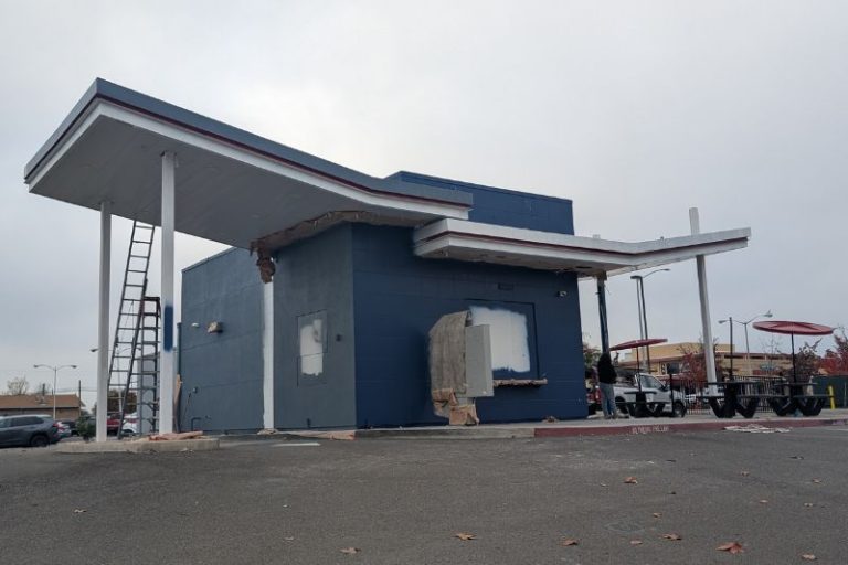 A future drive thru coffee shop that was approved last summer, is taking shape in Citrus Heights on Auburn Blvd. // SB Williams