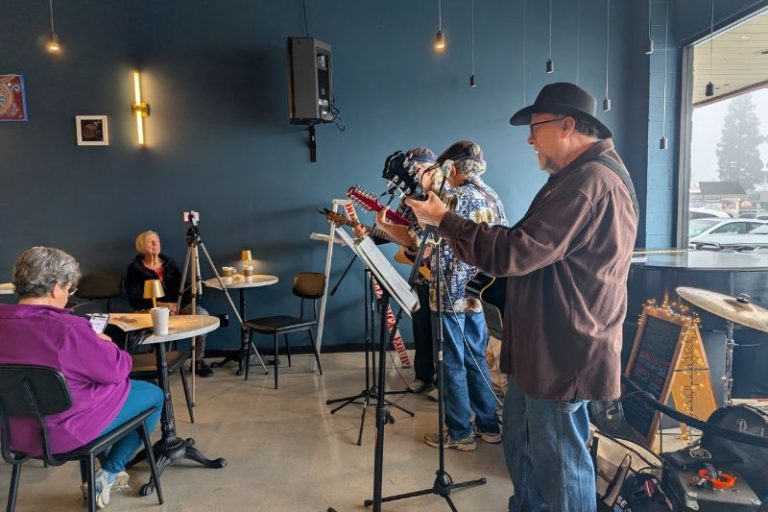Sweet Music Studio Cafe held a grand opening on Friday, with a ribbon cutting and live music. Jan. 23, 2026. // SB Williams