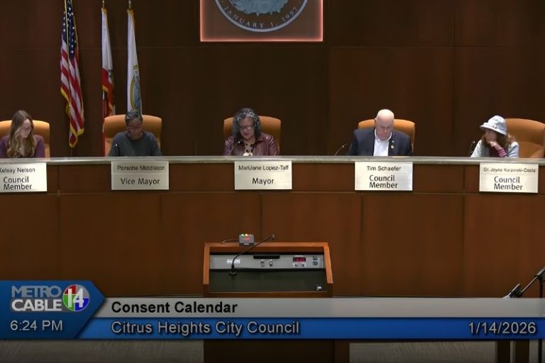 Citrus Heights City Council unanimously approved recommended appointments for regional boards and commissions for 2026. // SB Williams