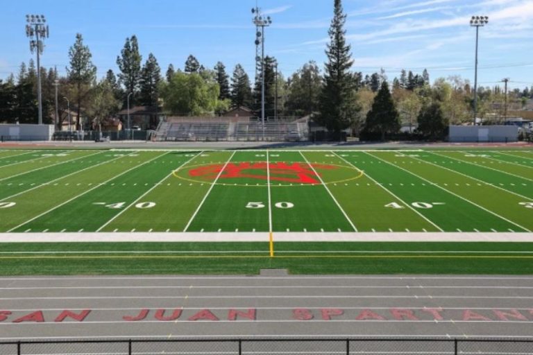 A new state of the art football stadium is near completion at San Juan High School in Citrus Heights. // San Juan Unified School District