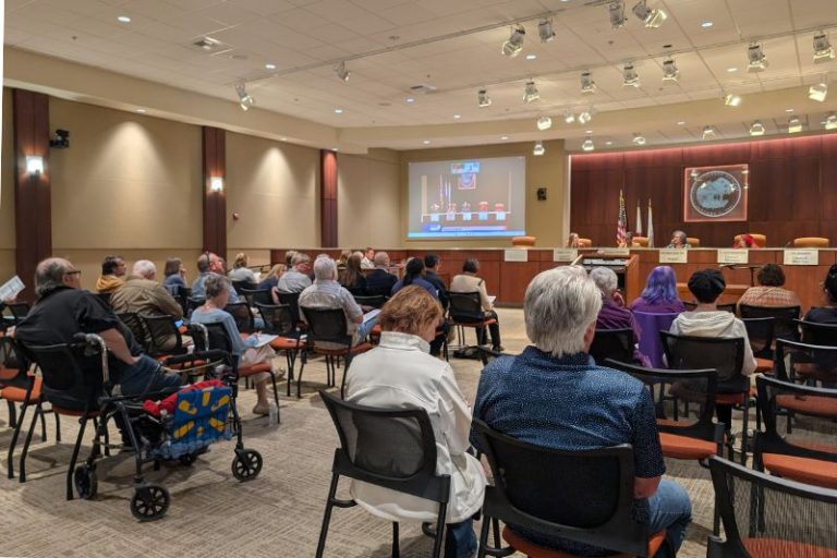 Dozens gathered at a City Council meeting to hear about future plans for Sunrise Mall, March 11, 2026. // SB Williams
