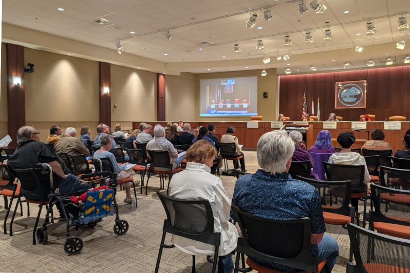 Dozens gathered at a City Council meeting to hear about future plans for Sunrise Mall, March 11, 2026. // SB Williams