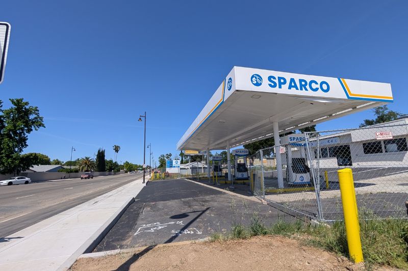 An old gas station once abandoned is showing signs of new life on Auburn Blvd. // SB Williams