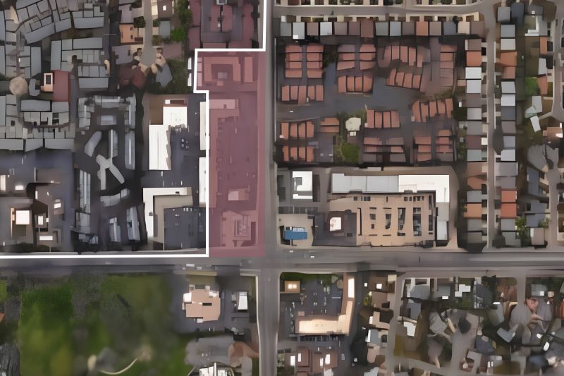 A map of the area previously proposed to be annexed, shadowed in red against the border of Citrus Heights, outlined in white. Fair Oaks Boulevard runs north to south, Madison Avenue runs east to west. // SB Williams