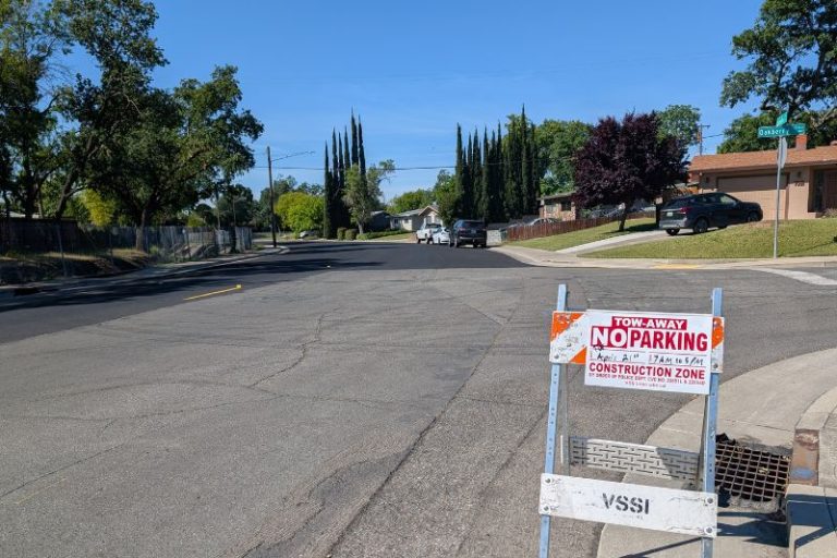 Resurfacing that was delayed by a rainstorm is expected to resume next Monday. // SB Williams