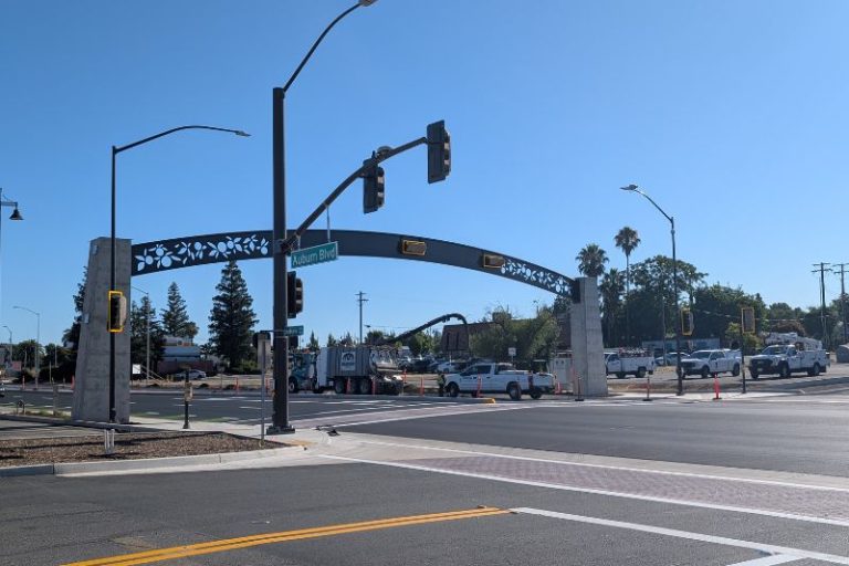 Crews activated the signalized lights at Auburn Blvd. and Citrus Grove Circle for the first time Tuesday, June 30, 2026. // SB Williams