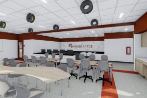 A rendering of a new "makers space" classroom, which will be part of a science wing remodel project at San Juan High School in Citrus Heights. // Studio W Architects