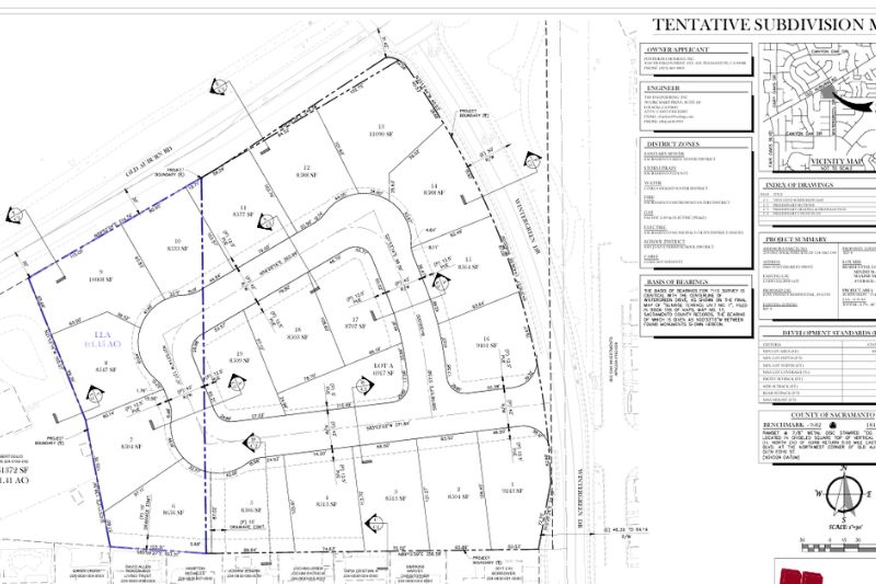 A tentative subdivision map of a proposed 19-home subdivision for the corner of Wintergreen Drive and Old Auburn Road is under review by the City of Citrus Heights. // City of Citrus Heights