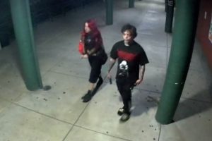 CHPD shared camera footage of two suspects who burglarized Mesa Verde High School's band room in the middle of the night on Aug. 20. Authorities described the first suspect as a white male adult, standing 5 feet and 10 inches tall, and weighing about 185 pounds, with dark hair and arm tattoos. The second suspect is described as a white female adult, standing 5 feet 5 inches, weighing 155 pounds, with colored red hair. // CHPD