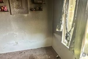 A baby's nursery caught fire after teenagers threw fireworks inside, according to video footage from the family. // Kristy Cadena, GoFundMe