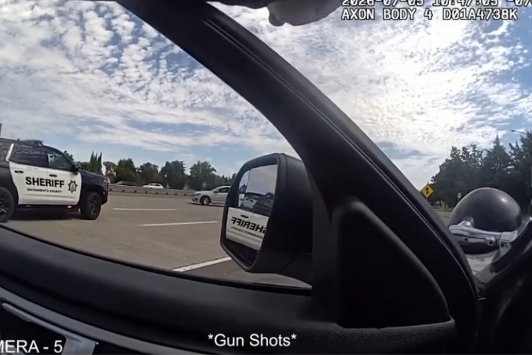 A still shot from body camera footage released from Sacramento County Sheriff's Department of an officer-involved shooting that occurred July 5 on Interstate 80 in Citrus Heights. // Sac County Sheriff's Dept.