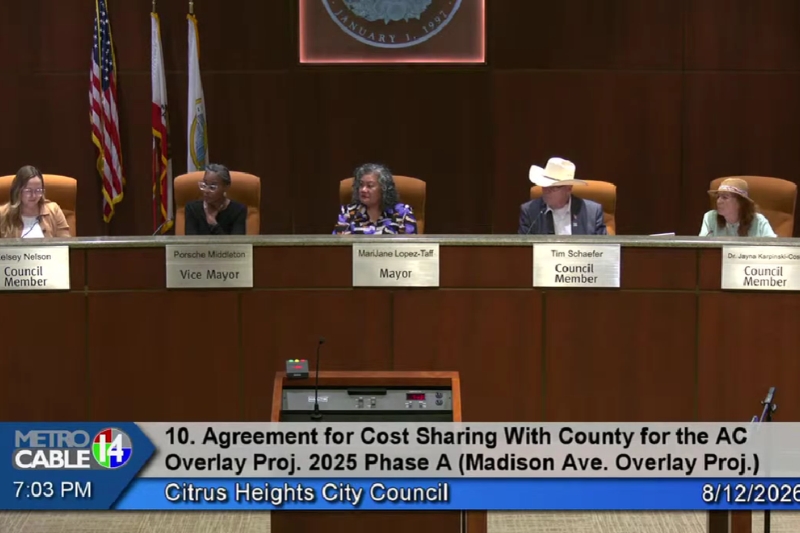 The Citrus Heights City Council meeting was briefly disrupted by a remote caller who raised their hand to comment on Agenda Item 10, city officials said. Aug. 12, 2026. // SB Williams