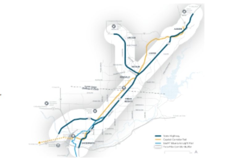 Placer-Sacramento Gateway Plan Corridor Limits. // Placer County Transportation Planning Agency