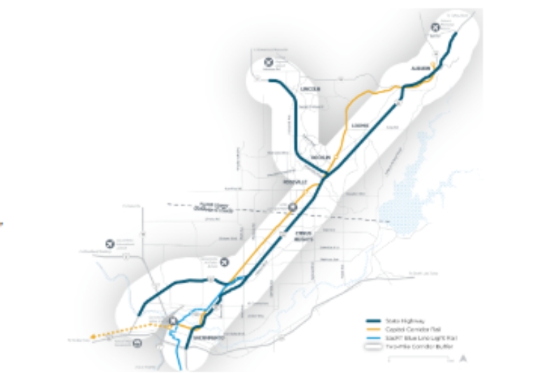 Placer-Sacramento Gateway Plan Corridor Limits. // Placer County Transportation Planning Agency