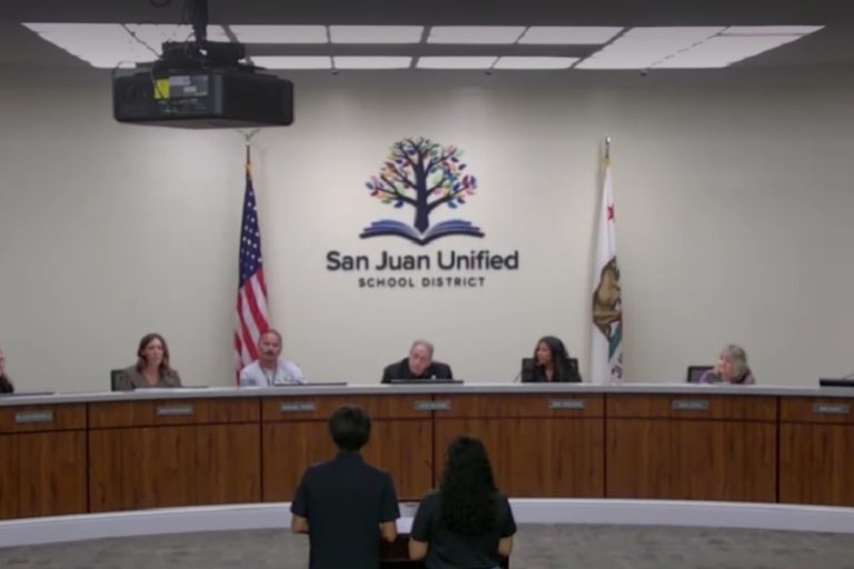The San Juan Unified School District Board of Education met Sept. 16 with one less member due to a board member's resignation, and discussed the next steps in filling the vacancy, Sept. 16, 2026 // SB Williams