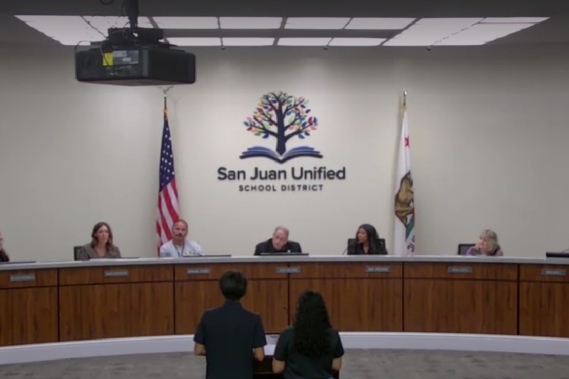 The San Juan Unified School District Board of Education met Sept. 16 with one less member due to a board member's resignation, and discussed the next steps in filling the vacancy, Sept. 16, 2026 // SB Williams