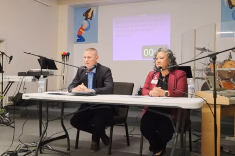 Citrus Heights City Council District 4 candidates Charles Stone (left) and MariJane Lopez-Taff (right), met at a joint forum last week to discuss local issues. Oct. 13, 2026. // CHASEN video coverage