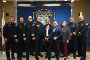 Several police chiefs and community leaders from the City of Citrus Heights gathered Sept. 30, 2026, in Citrus Heights for the regional launch of the Blue Envelope Program. // Porsche Middleton