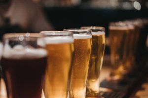 Several glasses of beer. Stock photo.